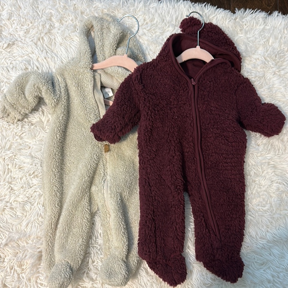 Set of 2 baby fleece bodysuits